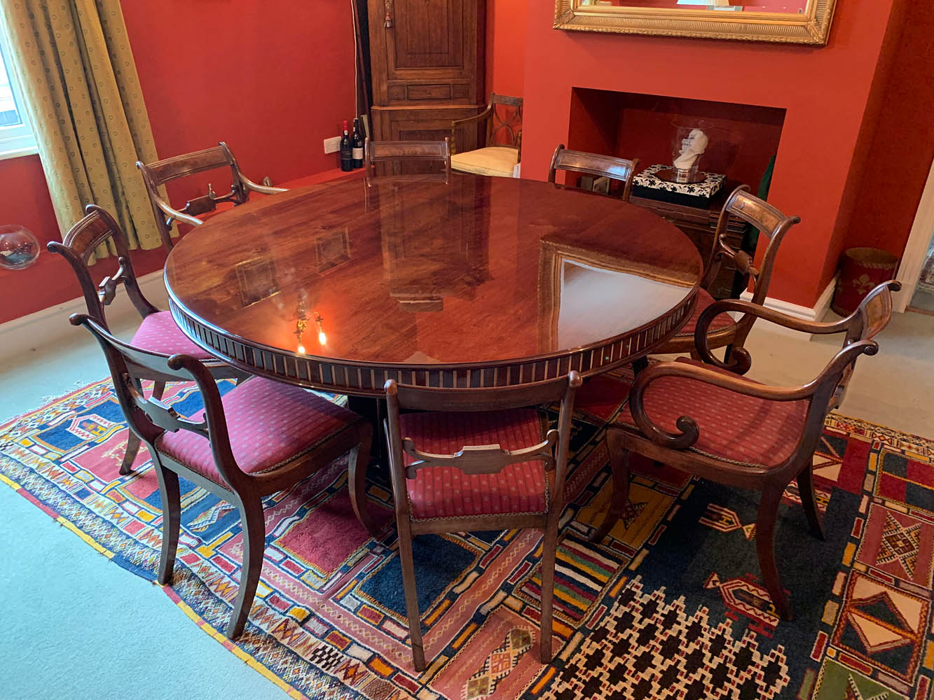 Walnut dining table, handmade in Shropshire