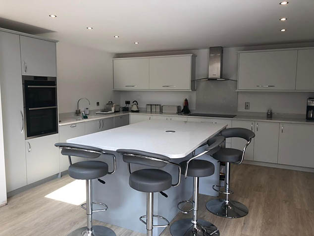 Handmade painted kitchen with island unit, Shropshire